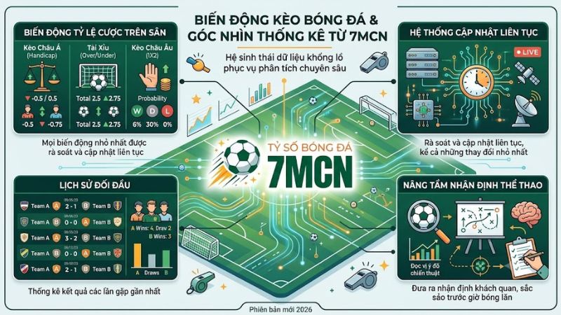 Bảng tỷ lệ kèo bóng đá và thống kê chuyên sâu tại 7mcn