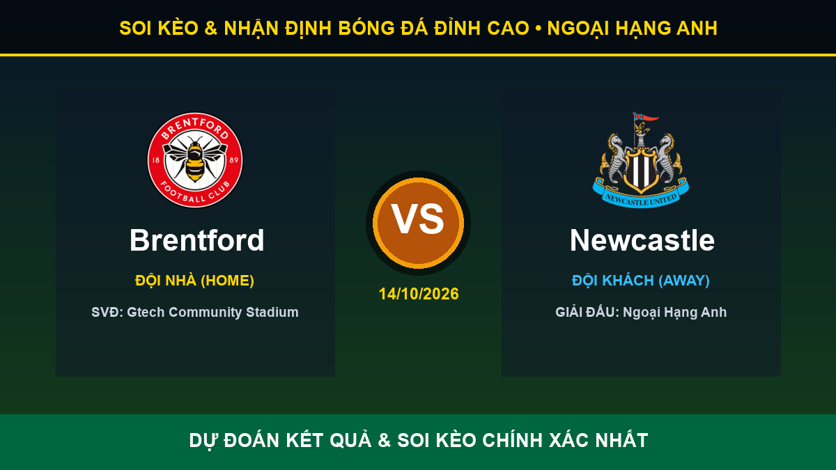dự đoán kết quả trận Brentford và Newcastle - Banner đối đầu Brentford vs Newcastle