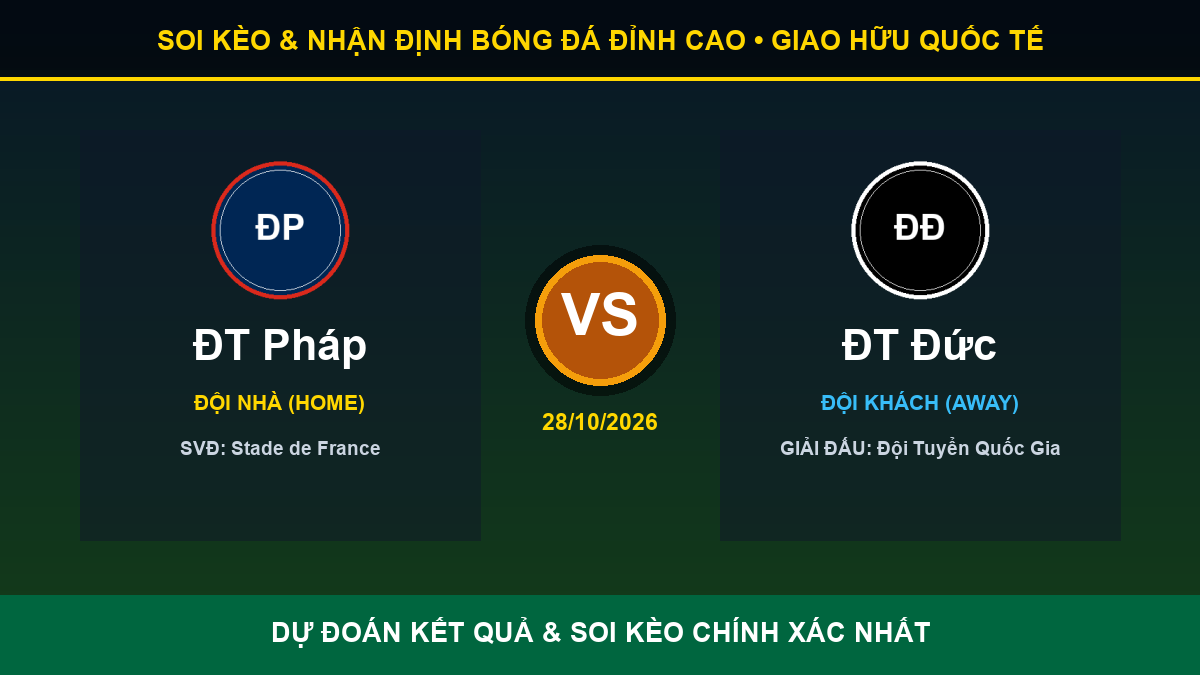 dự đoán kết quả trận ĐT Pháp và ĐT Đức - Banner đối đầu ĐT Pháp vs ĐT Đức