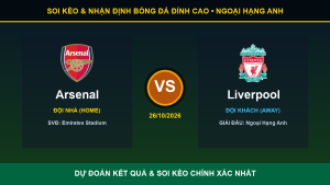 Nhận định phân tích trận Arsenal và Liverpool ngày 26/10/2026