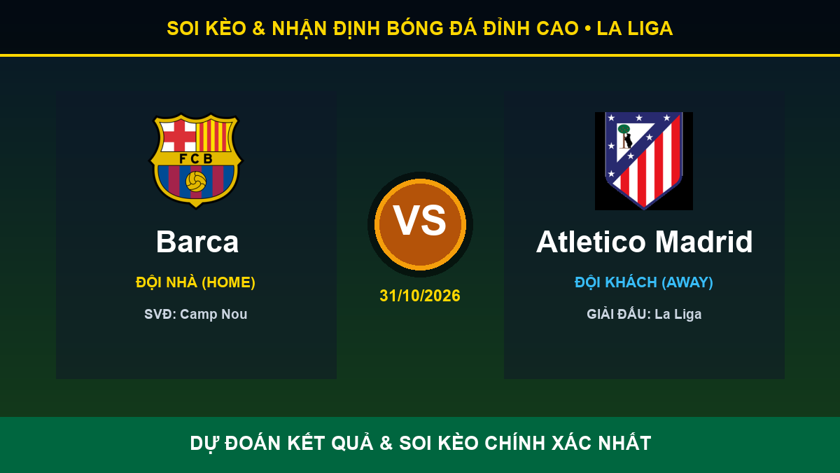 nhận định phân tích trận Barca và Atletico Madrid - Banner đối đầu Barca vs Atletico Madrid