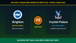Nhận định phân tích trận Brighton và Crystal Palace ngày 29/09/2026