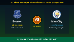 Nhận định phân tích trận Everton và Man City ngày 29/10/2026