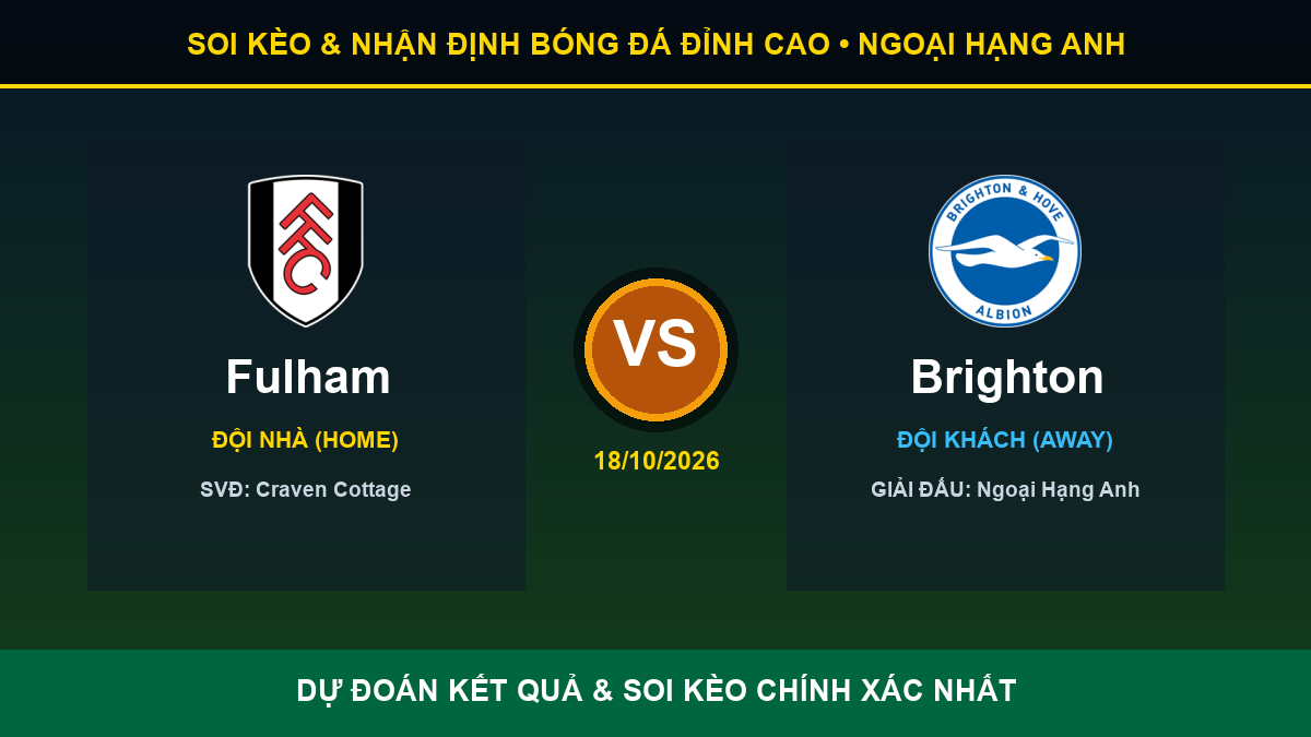 nhận định trận Fulham và Brighton - Banner đối đầu Fulham vs Brighton