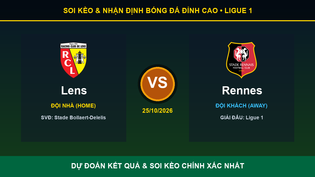 nhận định trận Lens và Rennes - Banner đối đầu Lens vs Rennes