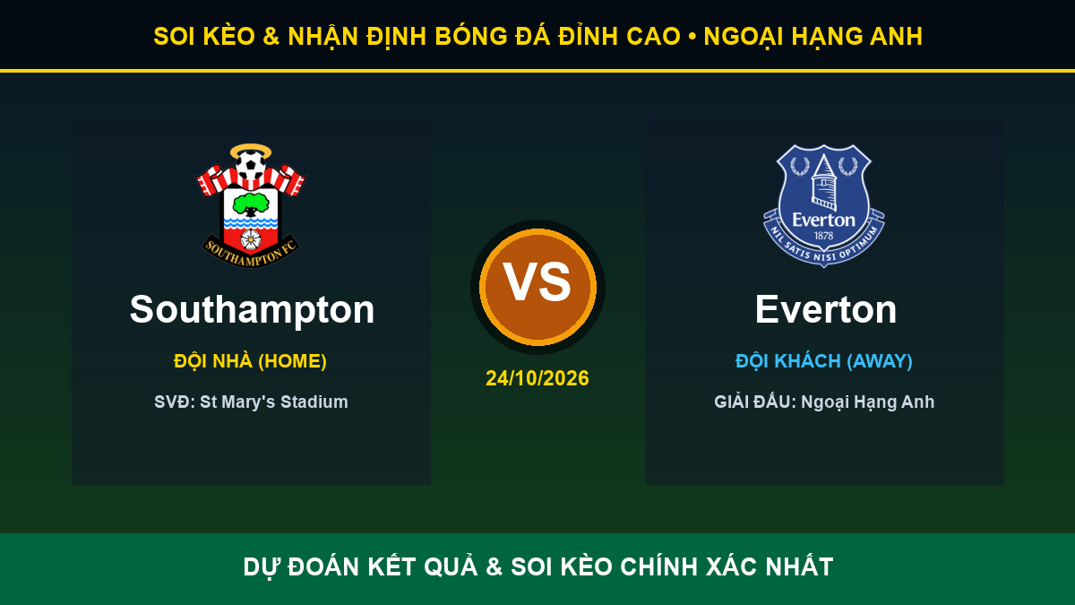 nhận định trận Southampton và Everton - Banner đối đầu Southampton vs Everton