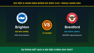 Soi kèo 7M trận Brighton và Brentford ngày 31/10/2026