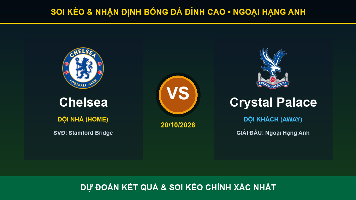 soi kèo 7M trận Chelsea và Crystal Palace - Banner đối đầu Chelsea vs Crystal Palace
