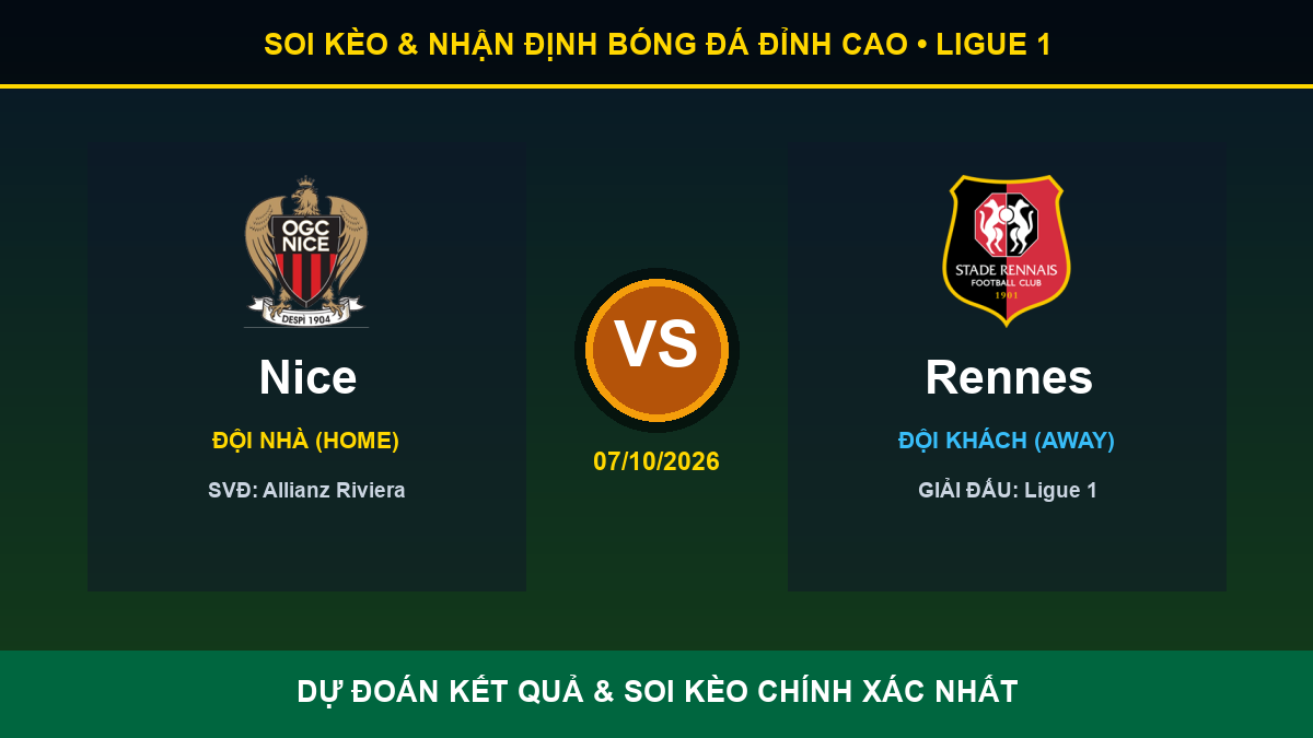 soi kèo 7M trận Nice và Rennes - Banner đối đầu Nice vs Rennes