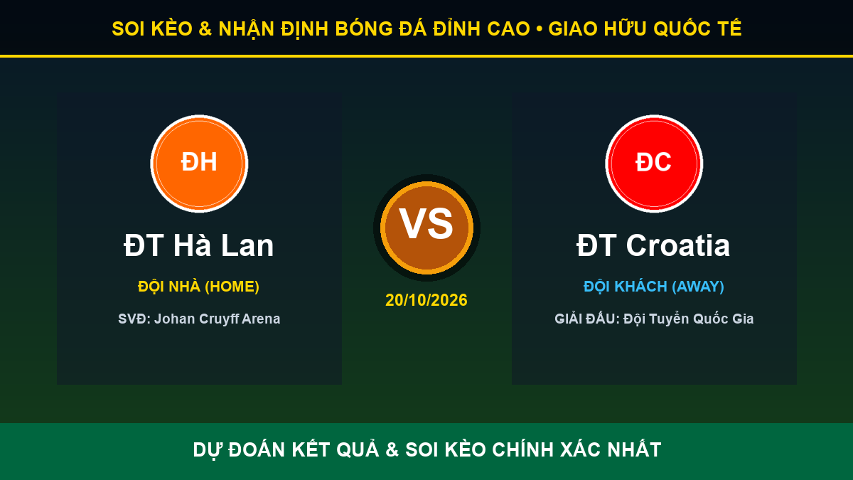 tỷ lệ kèo 7M trận ĐT Hà Lan và ĐT Croatia - Banner đối đầu ĐT Hà Lan vs ĐT Croatia