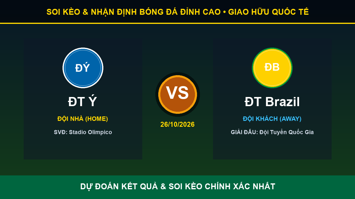 tỷ lệ kèo 7M trận ĐT Ý và ĐT Brazil - Banner đối đầu ĐT Ý vs ĐT Brazil
