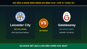 Tỷ lệ kèo 7M trận Leicester City và Galatasaray ngày 28/10/2026